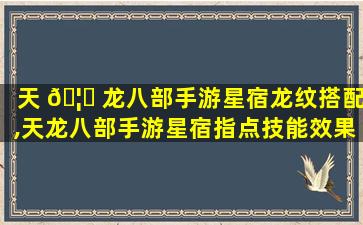 天 🦈 龙八部手游星宿龙纹搭配,天龙八部手游星宿指点技能效果解析